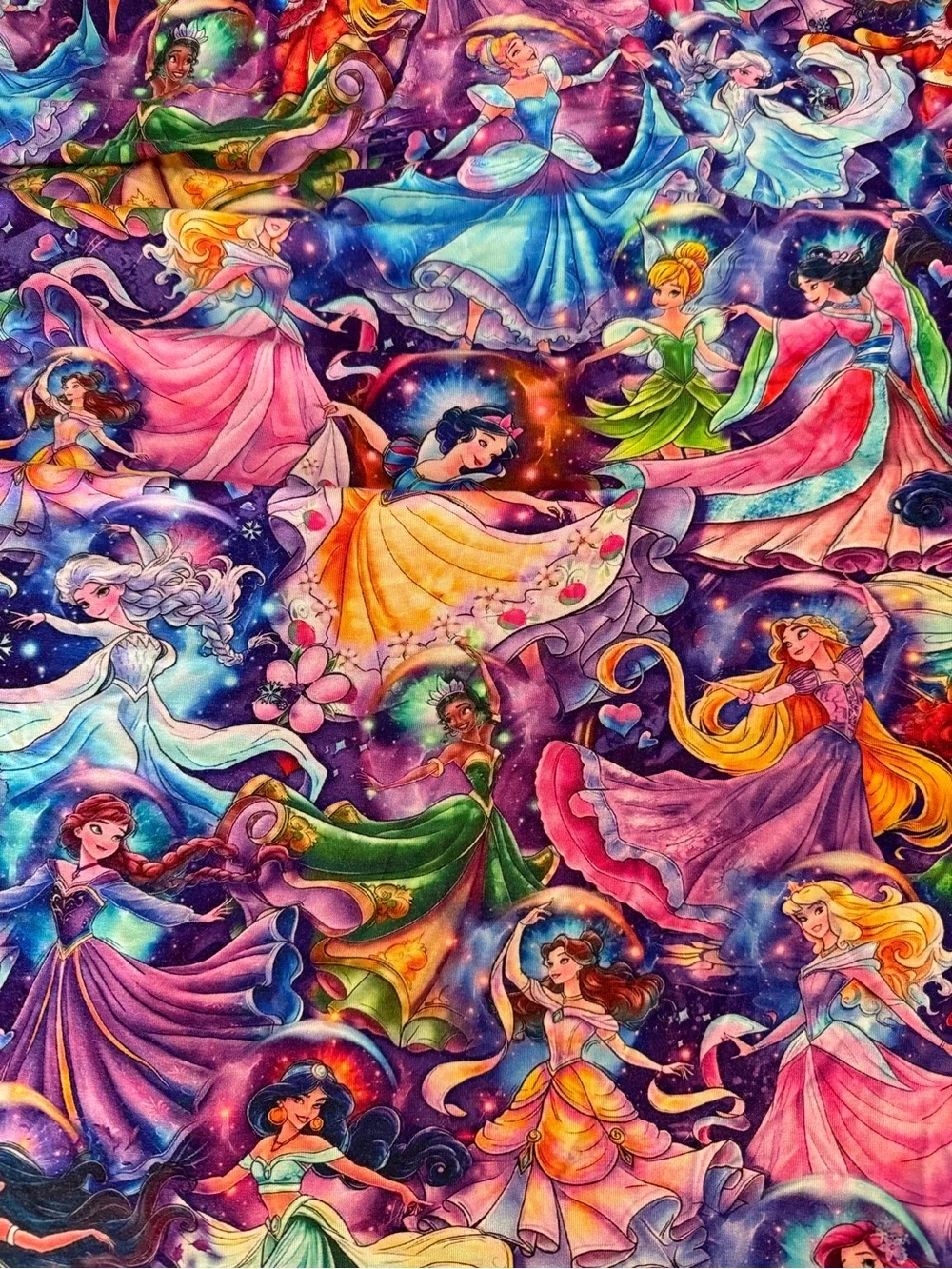 Sugar Swan Disney Princesses Multi-Color Novelty Fabric Panel bamboo crib sheet